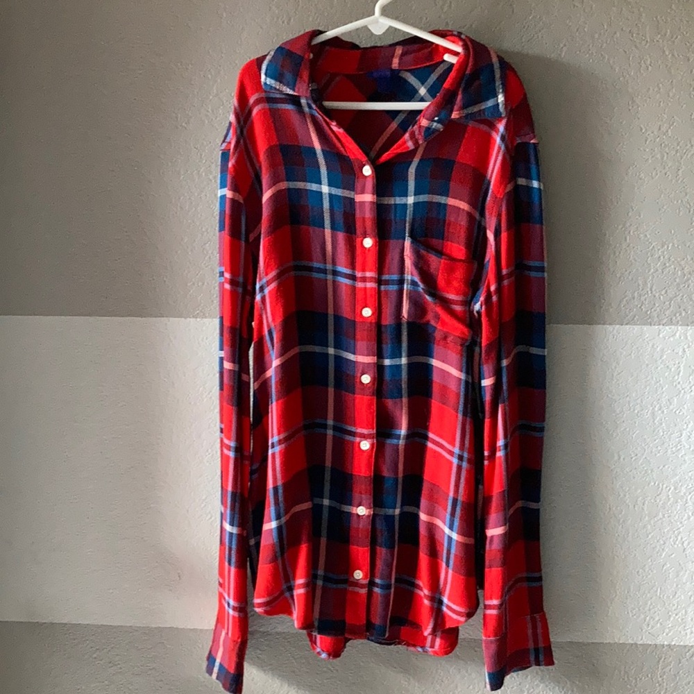 Aeropostale long sleeve plaid flannel woven shirt